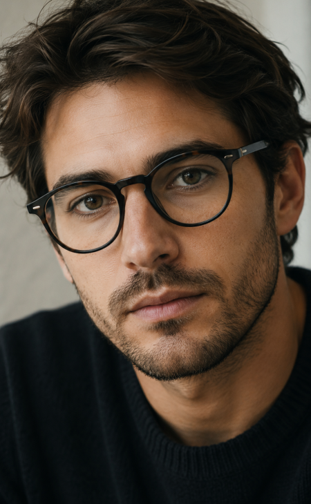 hombre con lentes